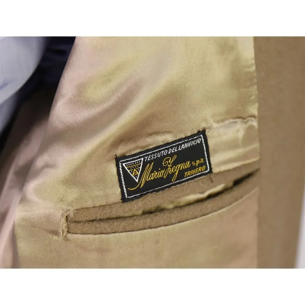 Marcello Milanelli Camel Brown Zegna Wool 2Btn Double Breasted Overcoat Coat 38S - Picture 9 of 10